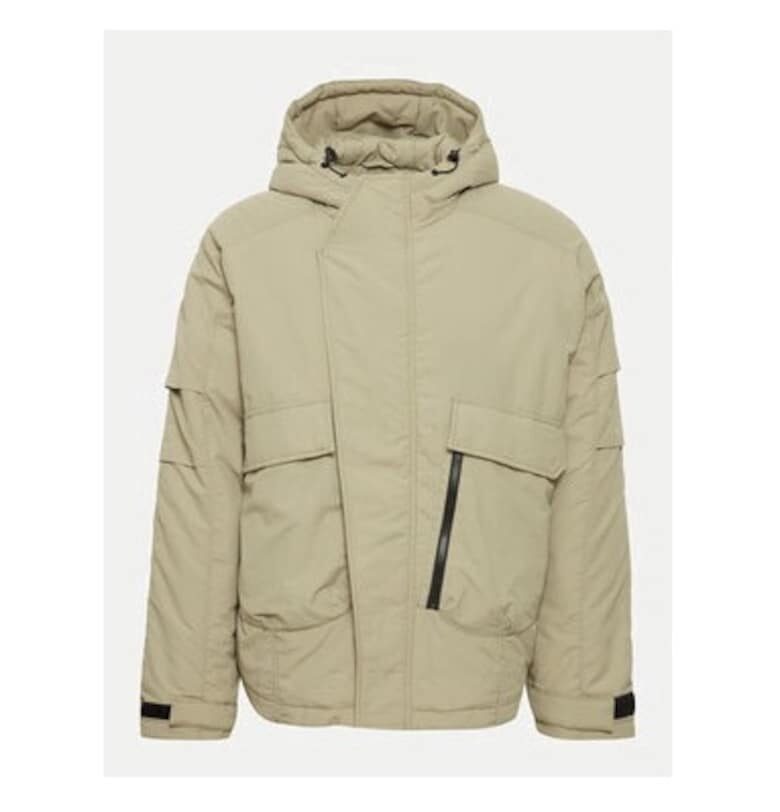 Мъжко яке - Едноцветно - 304021404 - Найлон - Бежово - Бежов Solid