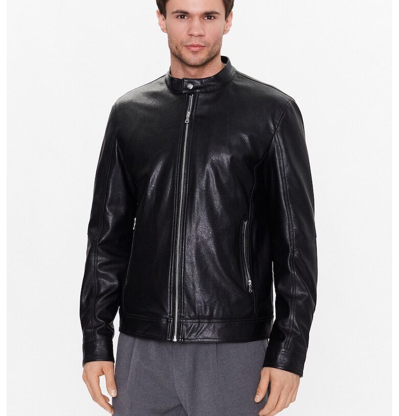 Мъжко яке -  Еко кожа - Черен Sisley