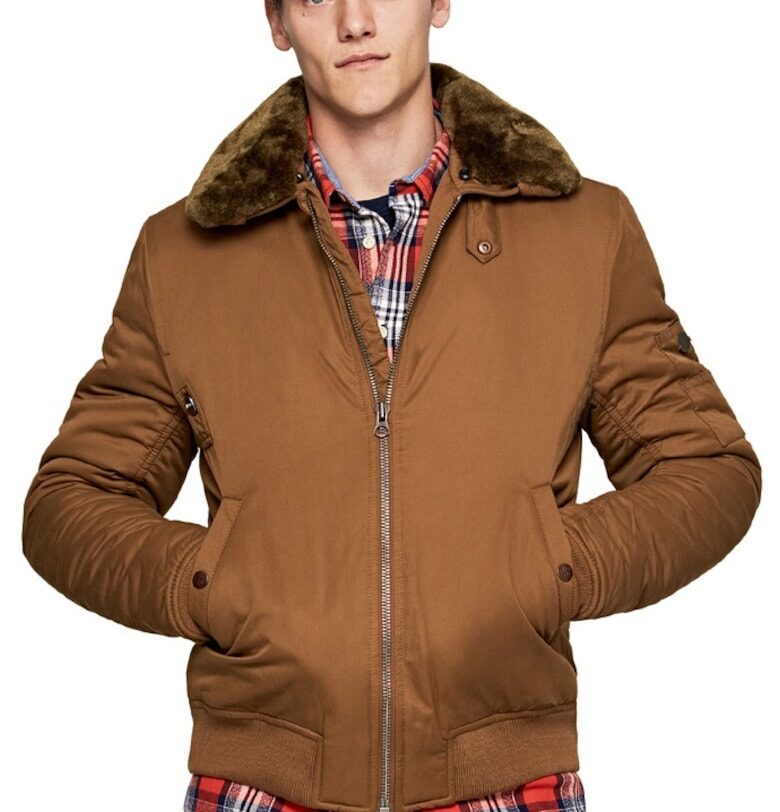 Мъжко яке  Памук/Найлон - Кафяв - Pepe Jeans