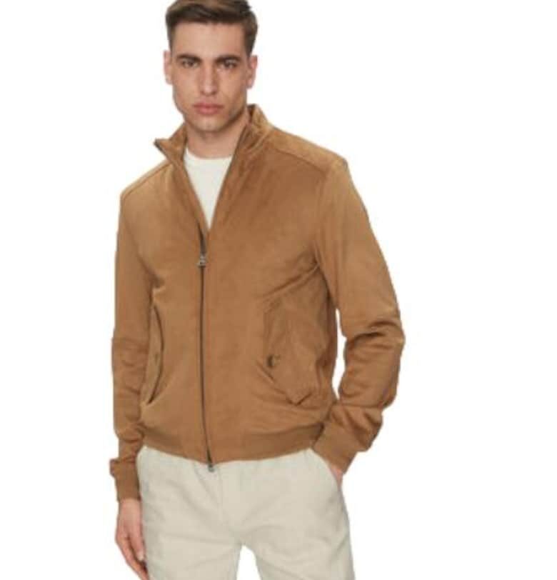 Мъжко яке  имитация на кожа - бежово Geox