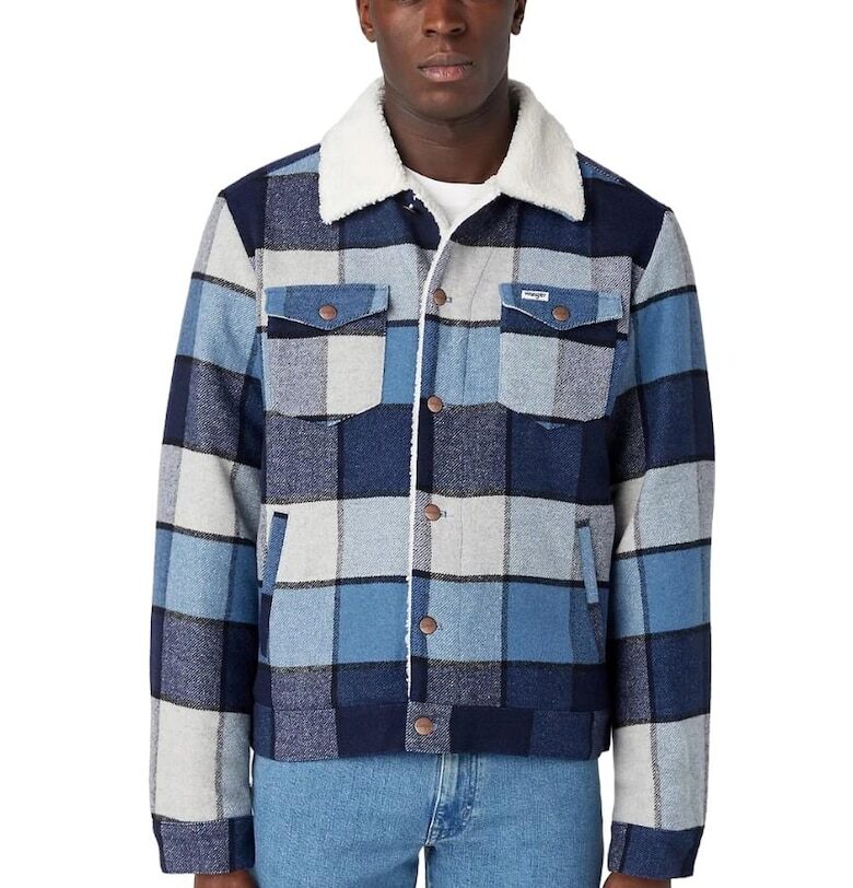 Мъжко яке -  подплатено - карирано - вълна/полиестер - стандартна кройка - многоцветно Wrangler