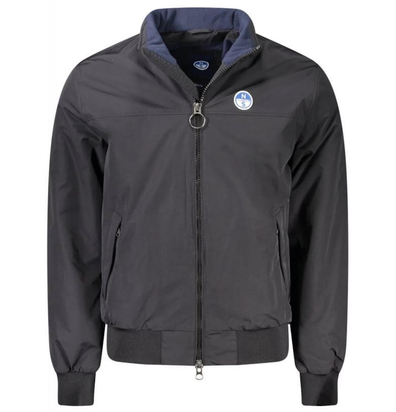 Мъжко яке - с 2 външни джоба - без качулка - лого -  черно - Черен North Sails