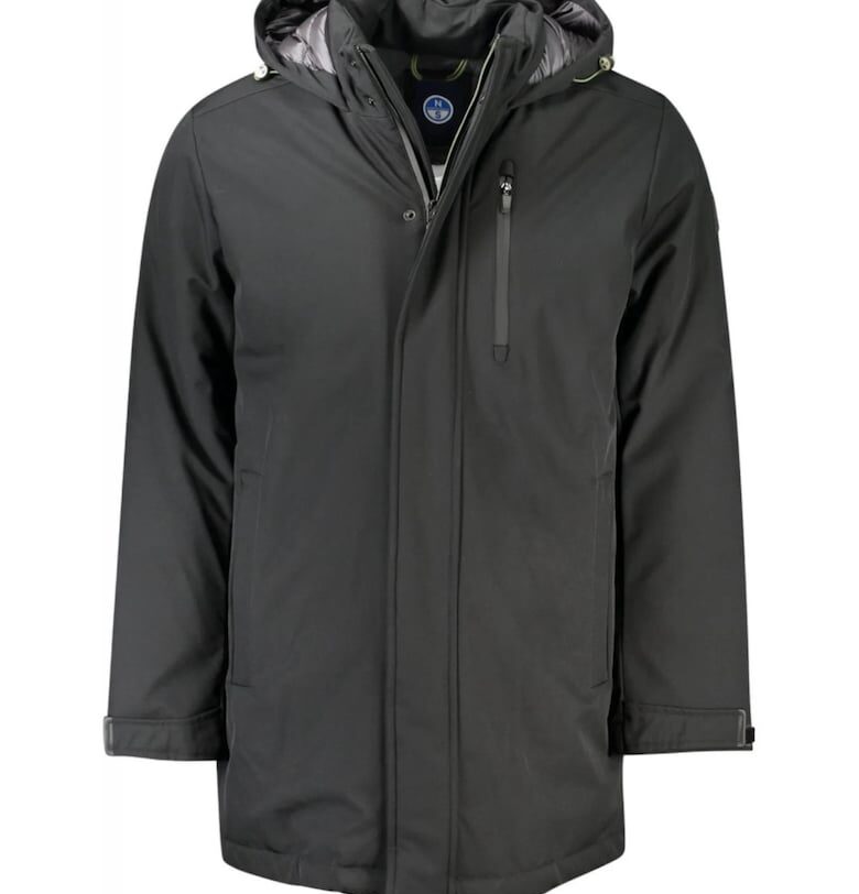 Мъжко яке - с 2 външни и 1 централен джоб - с качулка - лого - - Черен North Sails