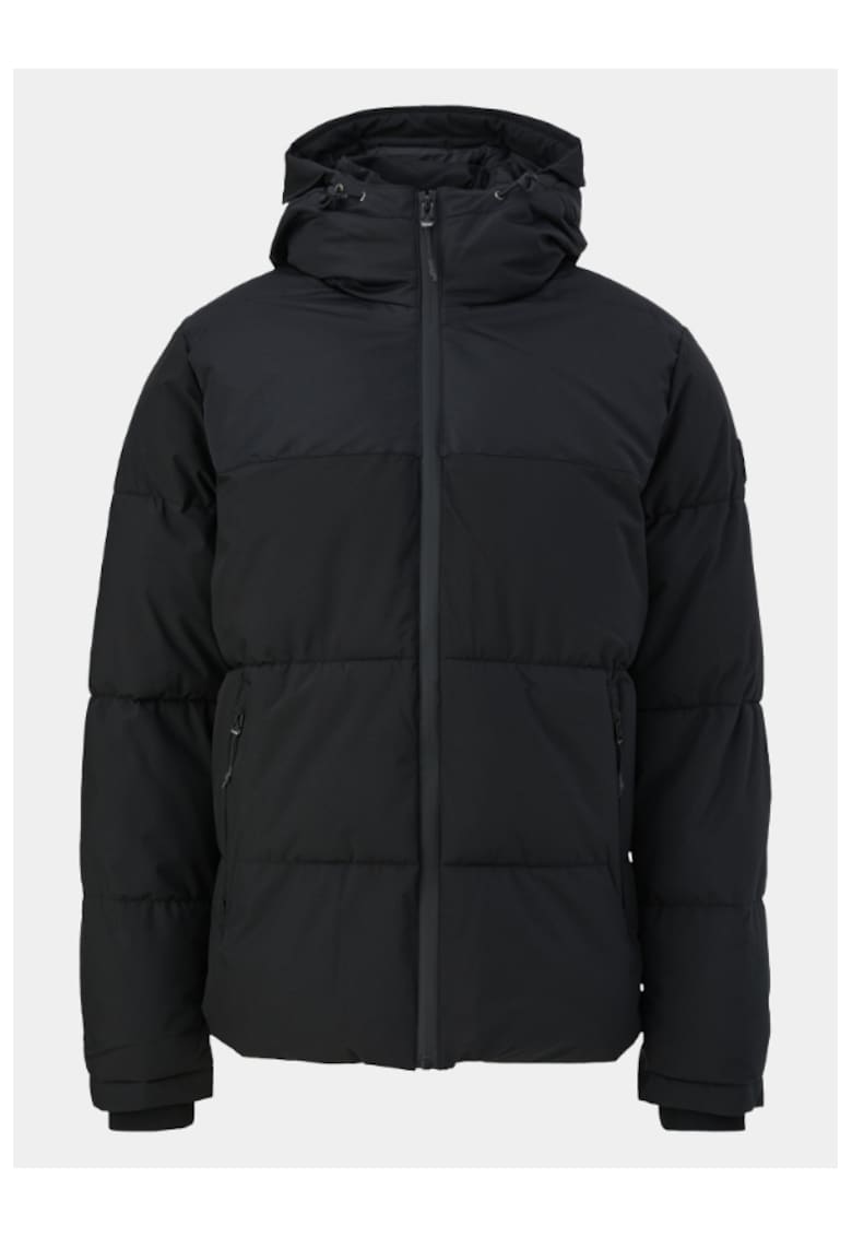 Мъжко яке с качулка и стандартна кройка ватирано - черно - Черен sOliver