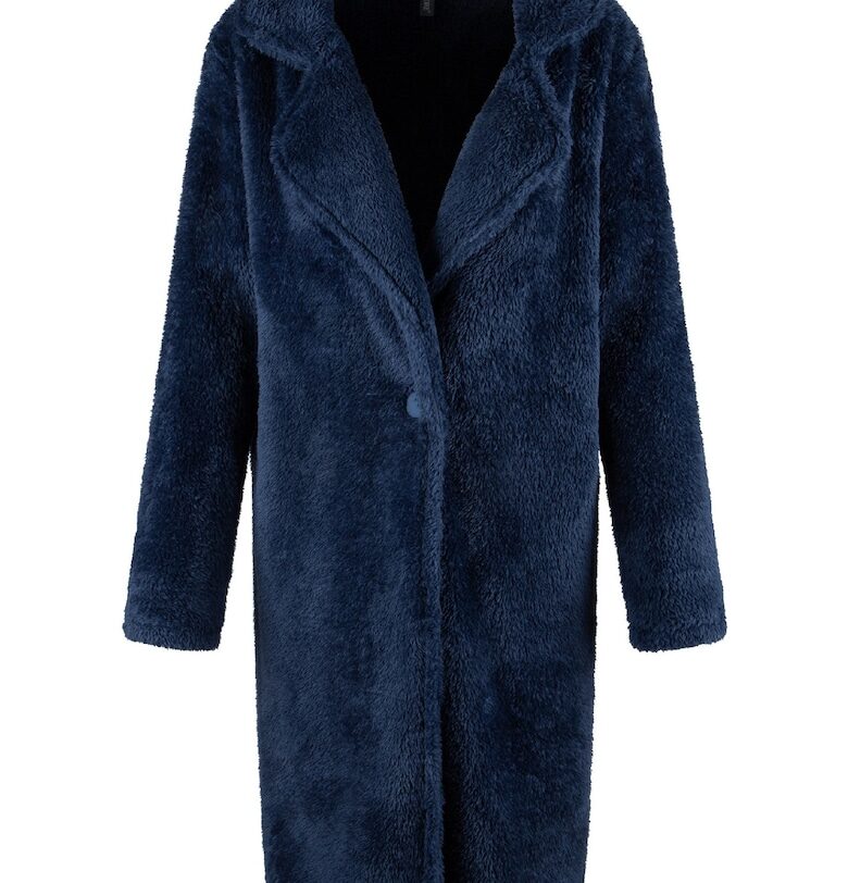 Мъхест халат с джобове - Тъмносин LingaDore