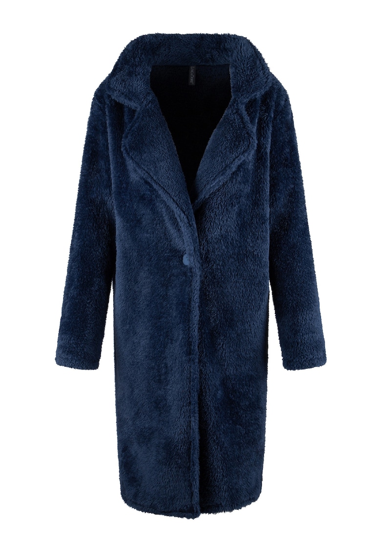 Мъхест халат с джобове - Тъмносин LingaDore