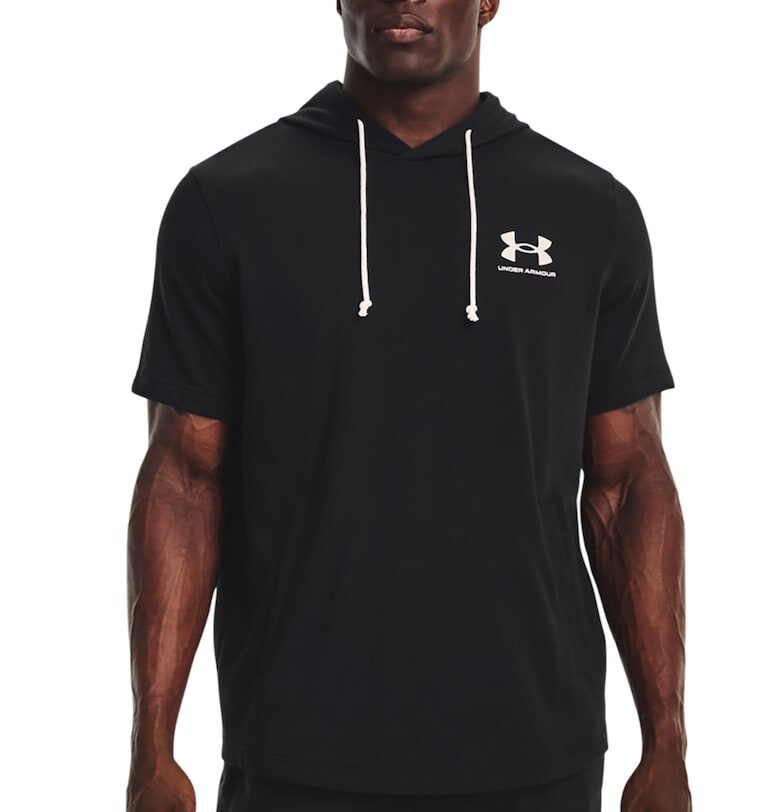 Мъхесто худи Rival с къси ръкави - Черен Under Armour