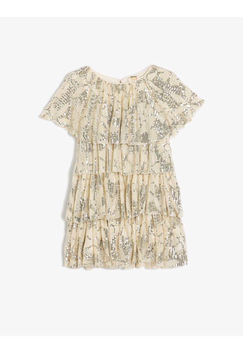 Надиплена рокля с пайети - Бежов KOTON