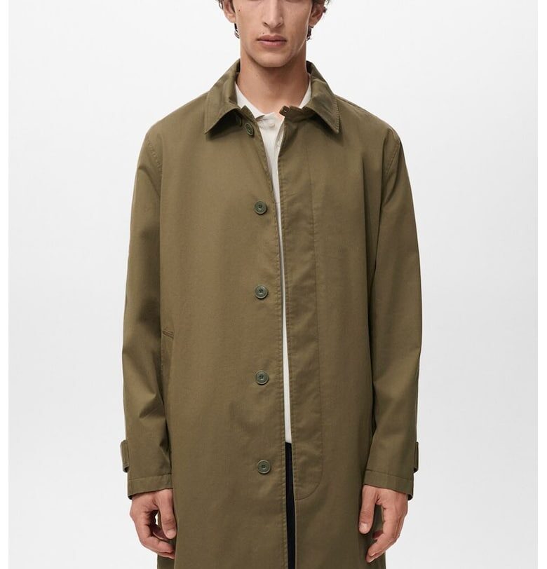 Непромокаем тренч с джобове - Каки Mango