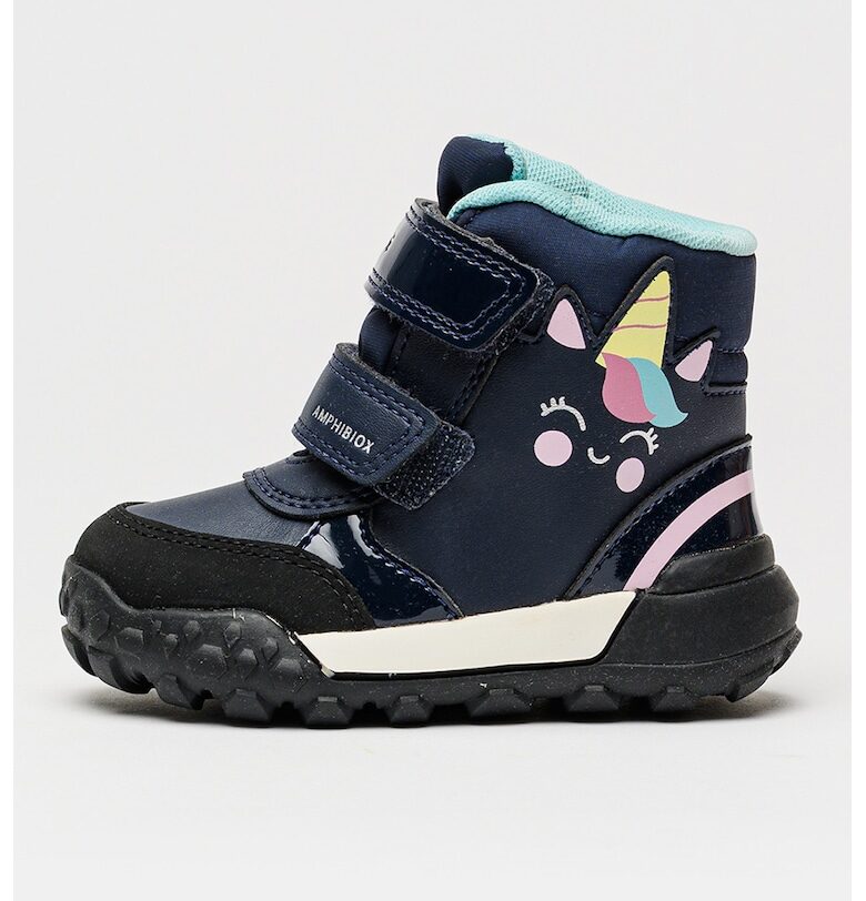 Непромокаеми боти Trekkyup с велкро - Черен/Тъмносин Geox