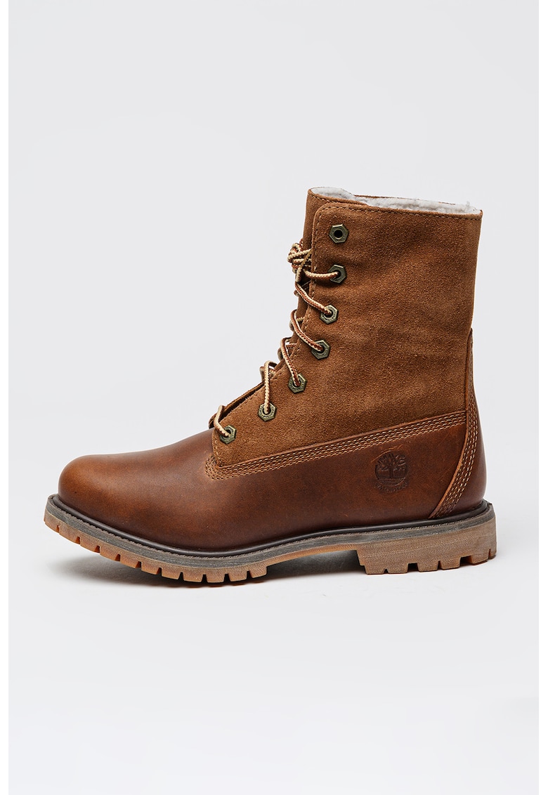 Непромокаеми боти от кожа с плюшена вата - Кафяв/Коняк Timberland
