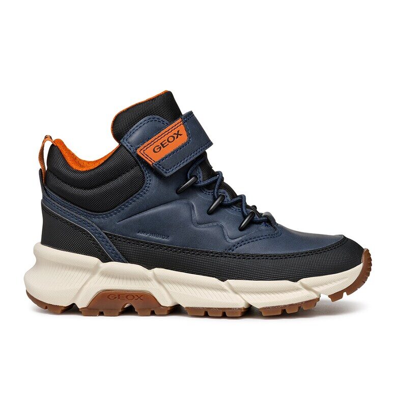 Непромокаеми боти с велкро - Избеляло черно/Тъмносин Geox