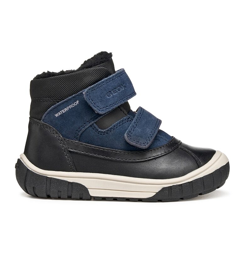 Непромокаеми боти с кожа - Черен/Тъмносин Geox