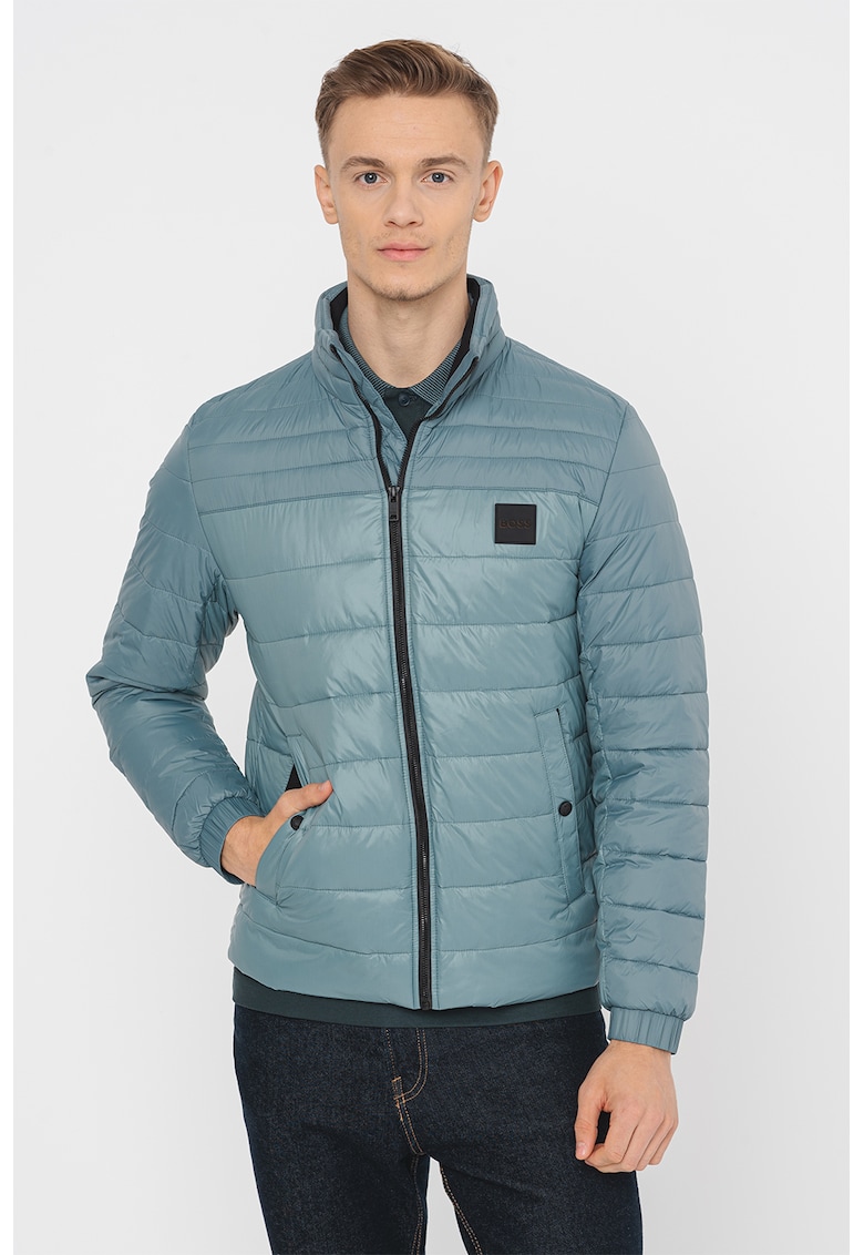 Непромокаемо зимно яке Oden с капитониран дизайн - Прашно синьо BOSS