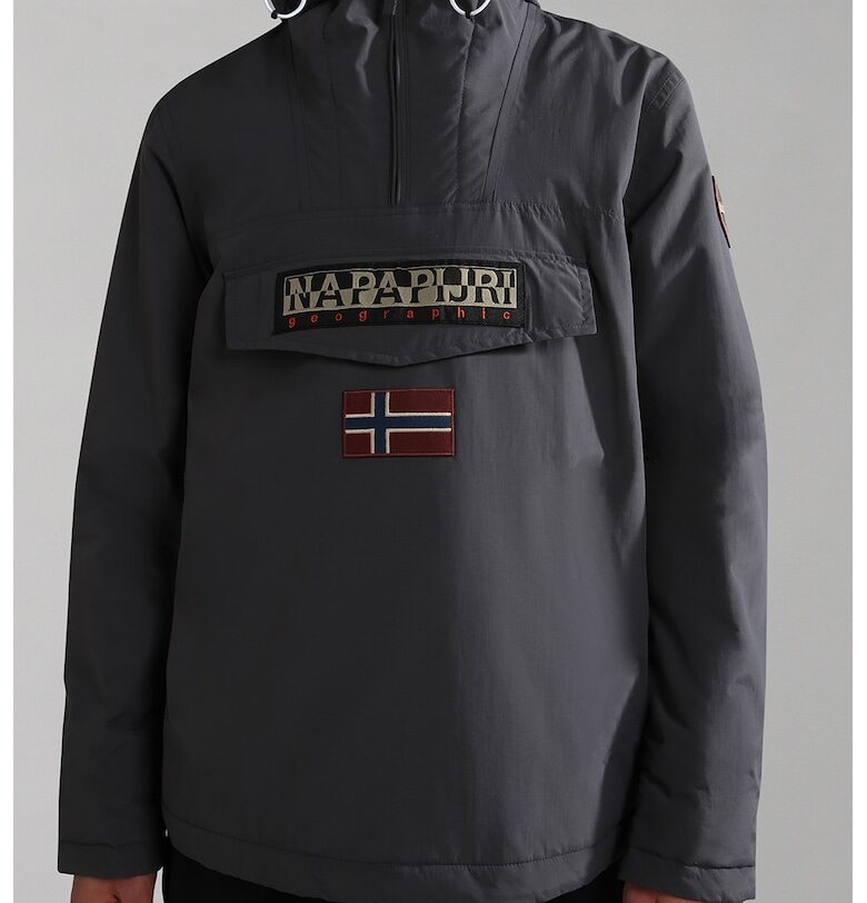 Непромокаемо зимно яке Rainforest с качулка - Tъмносив Napapijri
