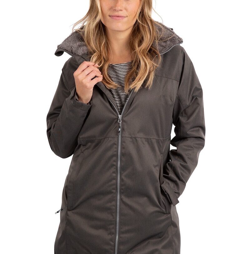 Непромокаемо зимно яке Wintry за трекинг - Меланж тъмно сиво Trespass