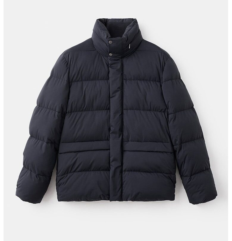 Непромокаемо зимно яке със средновисока яка - Ултрамарин синьо Mango