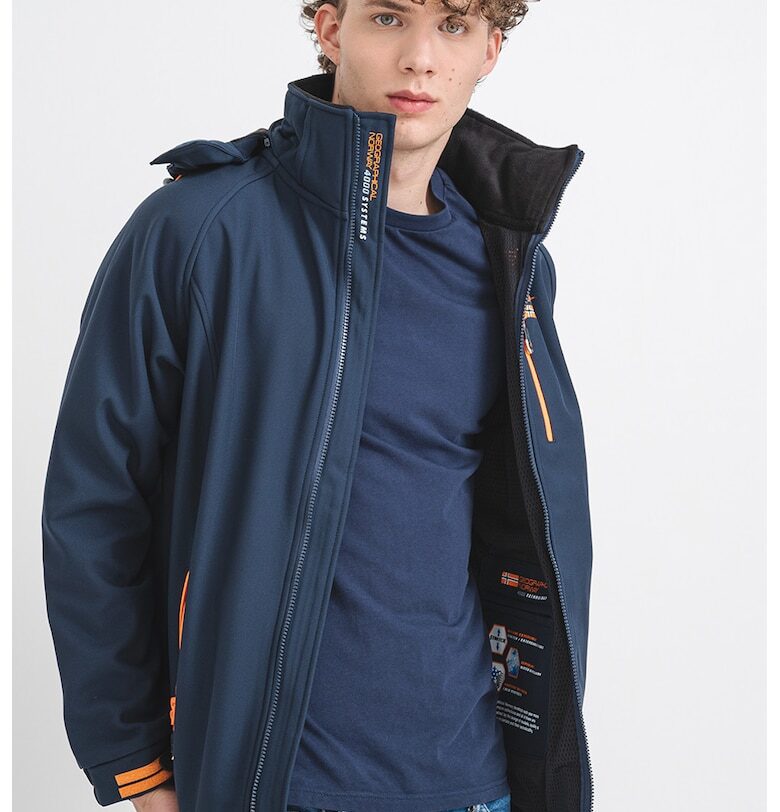 Непромокаемо яке Ritchone с отделяща се качулка - Оранжев/Тъмносин Geographical Norway