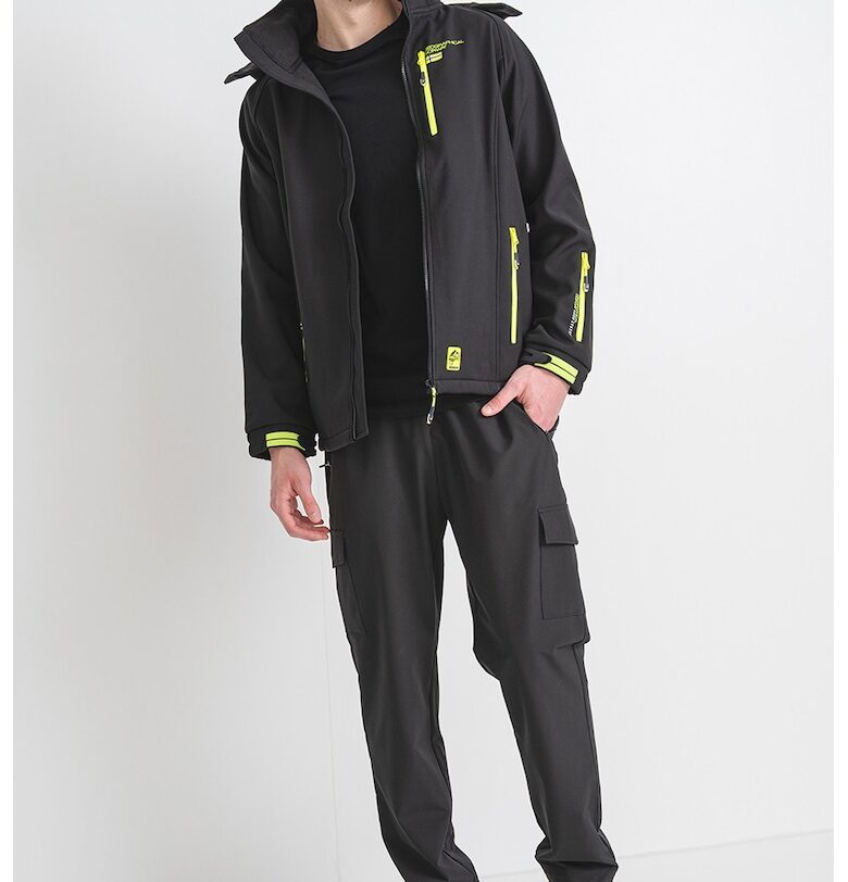 Непромокаемо яке Ritchone с отделяща се качулка - Черен Geographical Norway