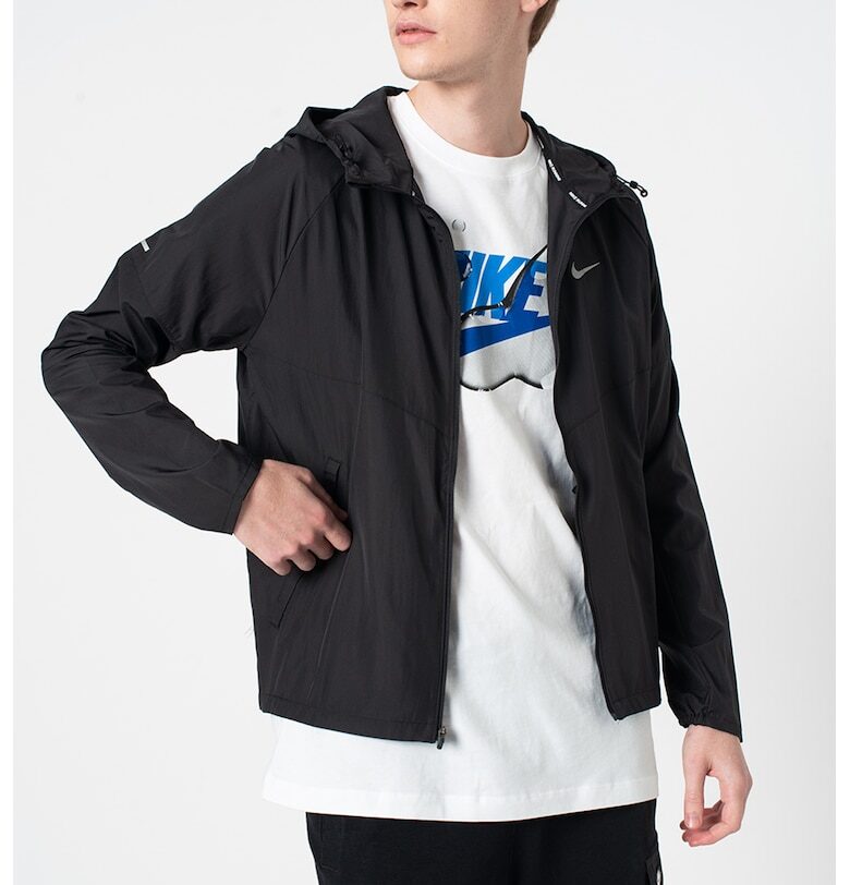Непромокаемо яке за бягане Repel Miler - Черен Nike