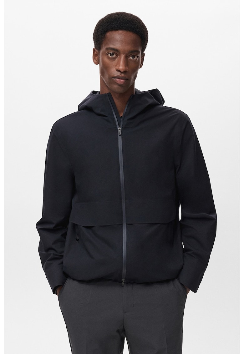 Непромокаемо яке с качулка - Ултрамарин синьо Mango