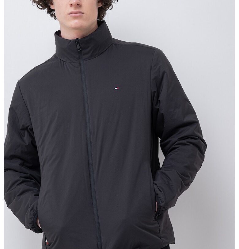 Непромокаемо яке със средновисока яка - Черен Tommy Hilfiger