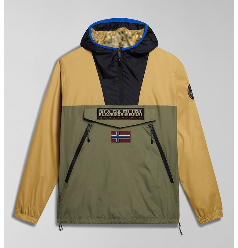 Ннепромокаемо яке Rainforest с качулка - Бежов/Каки/Тъмносин Napapijri