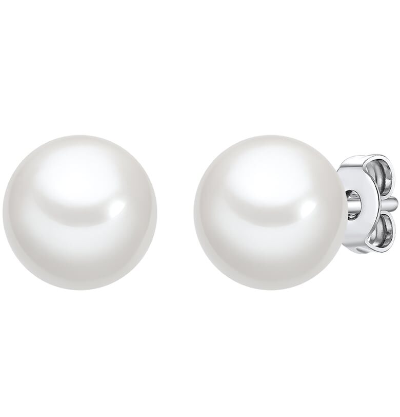 Обеци 22511 с перли - Бял Lulu  Jane