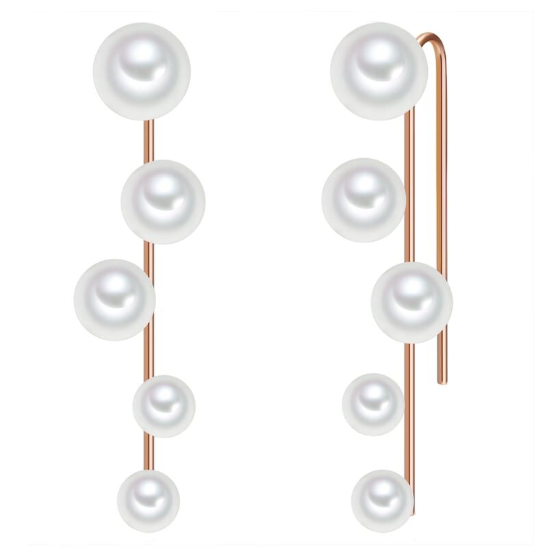 Обеци 32021 с 14K розово злато и перли Lulu  Jane