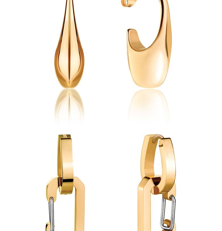 Обеци Iris от неръждаема стомана - 2 чифта Isabella Ford