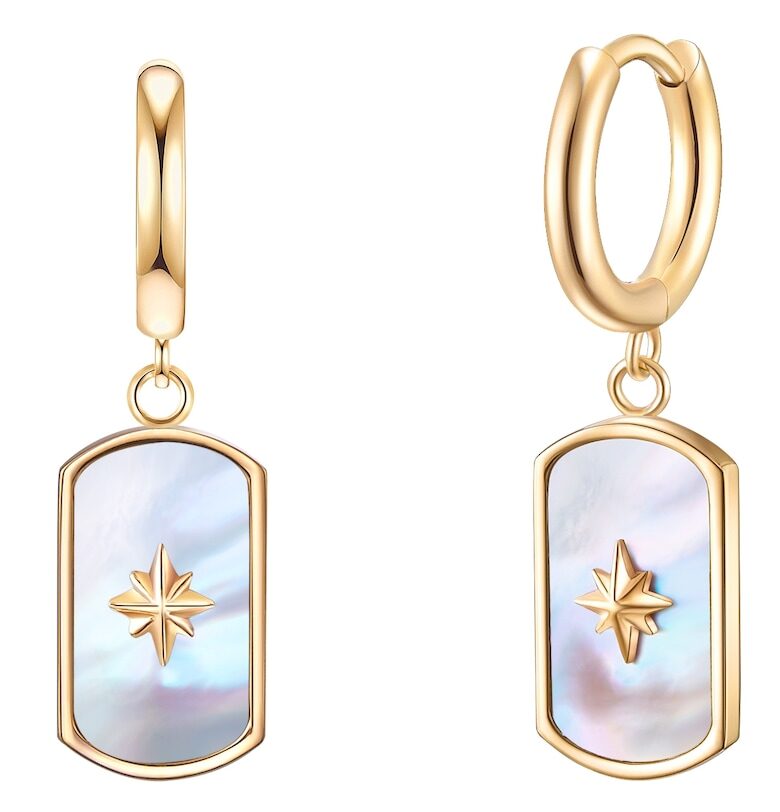 Обеци от неръждаема стомана с 18К позлата Valero Pearls