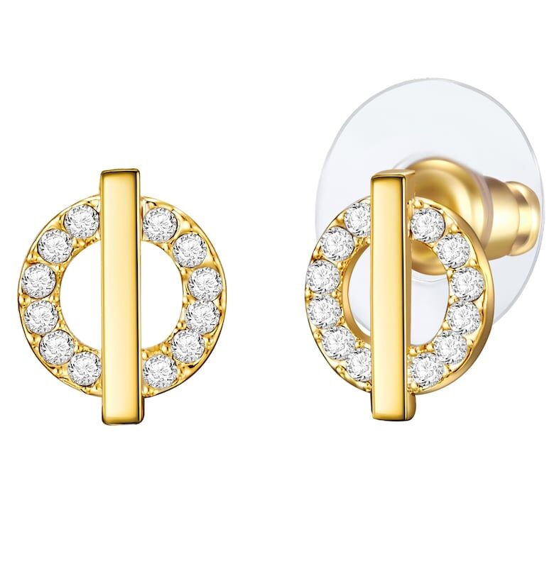 Обеци с 14K злато и кристали - Златист Lulu  Jane