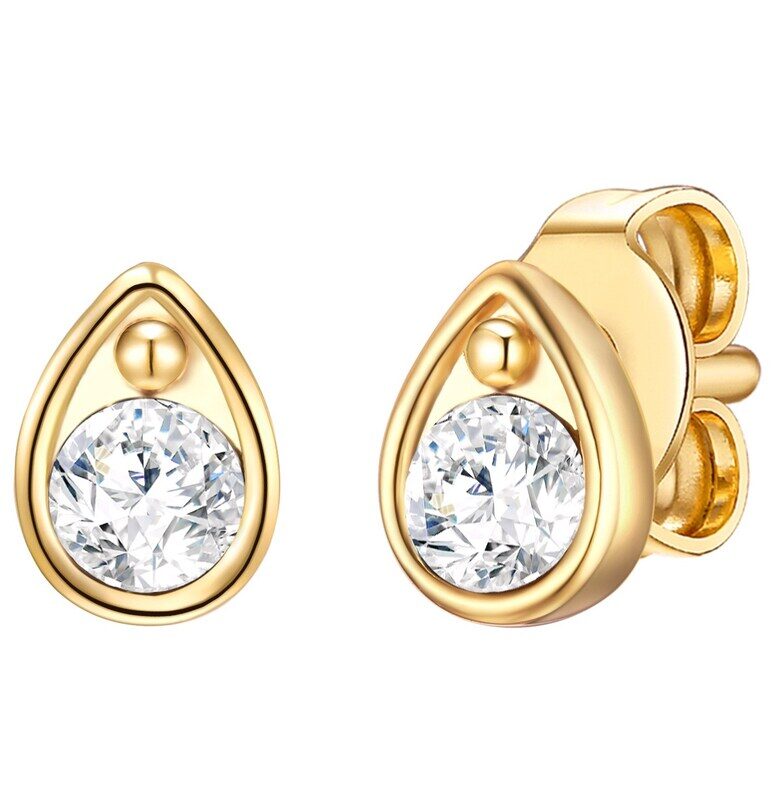 Обеци с 14К златно покритие и европейски кристали - Златист/Жълт Lulu  Jane