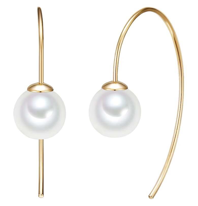 Обеци с покритие от 14K злато и перли - Златист Lulu  Jane