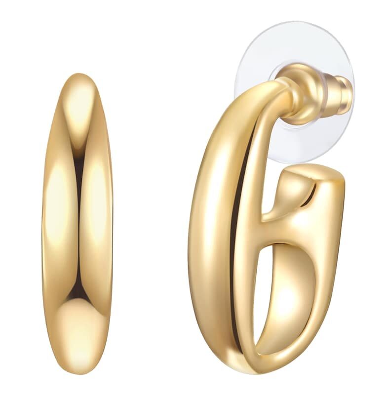 Обеци с покритие от 14K розово злато - Златист/Жълт Lulu  Jane