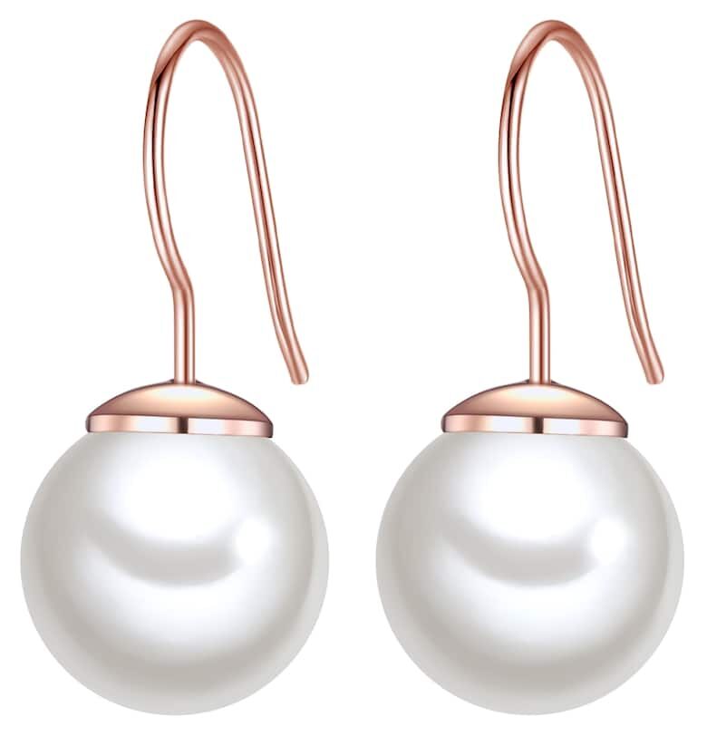 Обеци с покритие от 14K розово злато със синтетични перли Lulu  Jane