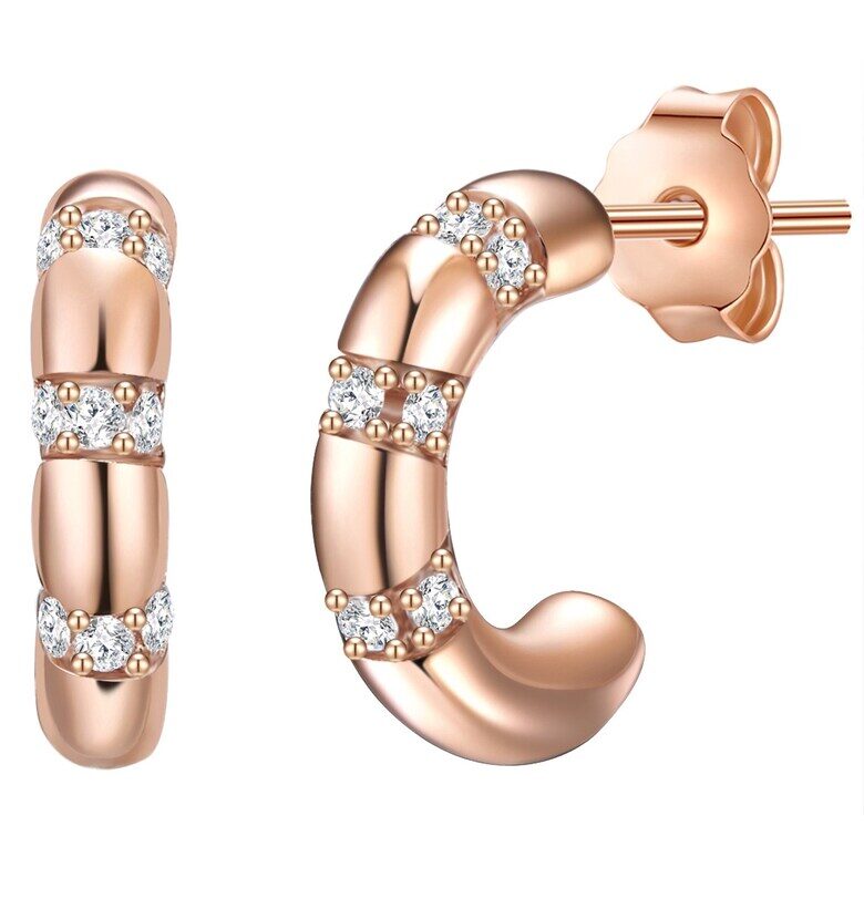 Обеци с покритие от 14К злато и винтчета Lulu  Jane