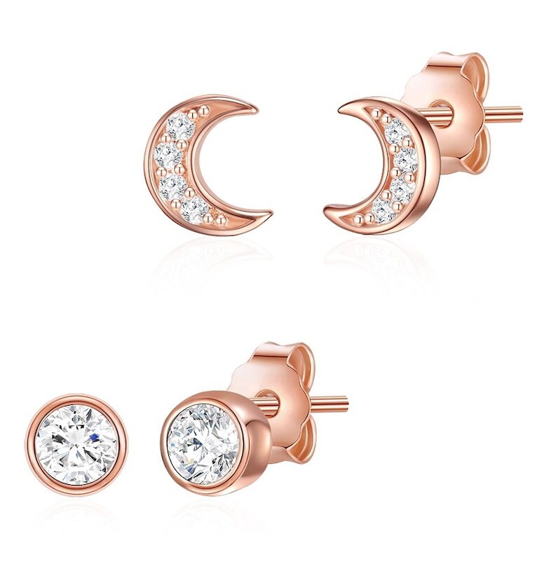 Обеци с покритие от 14К злато и циркони Lulu  Jane