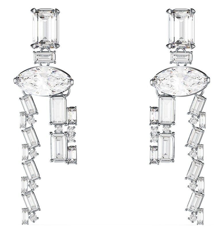 Обеци с циркони и кристали - Сребрист GUESS