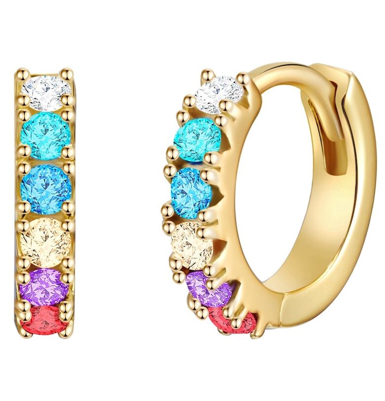 Обеци тип халки с покритие от 14К злато - Златист/Жълт Lulu  Jane