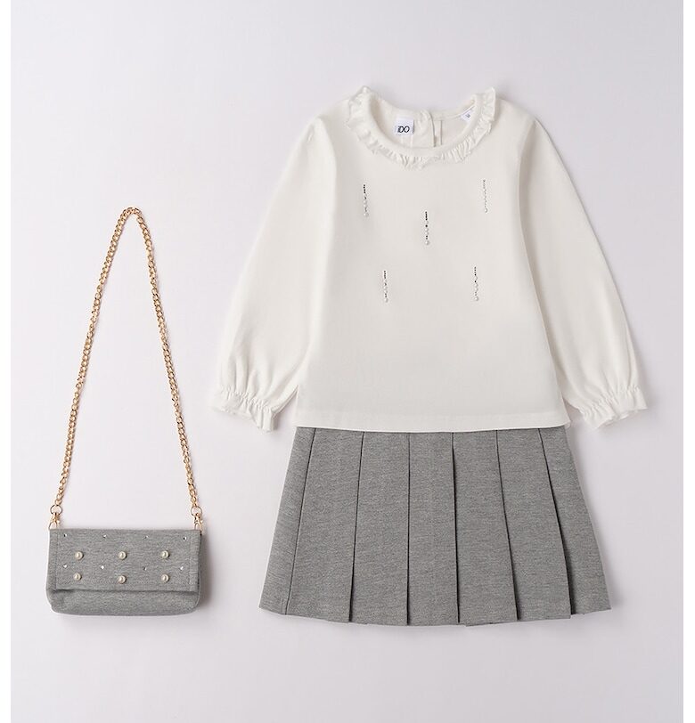 Облекло - 3 части - Бял/Сив IDO