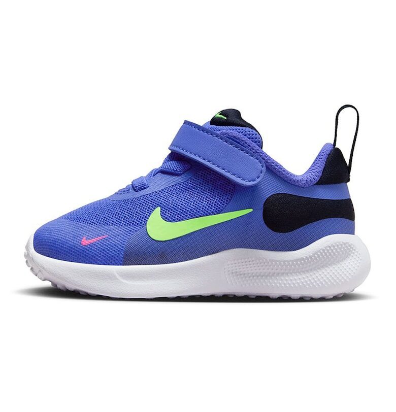 Обувки за бягане Revolution 7 с велкро - Лайм зелено/Лавандула Nike