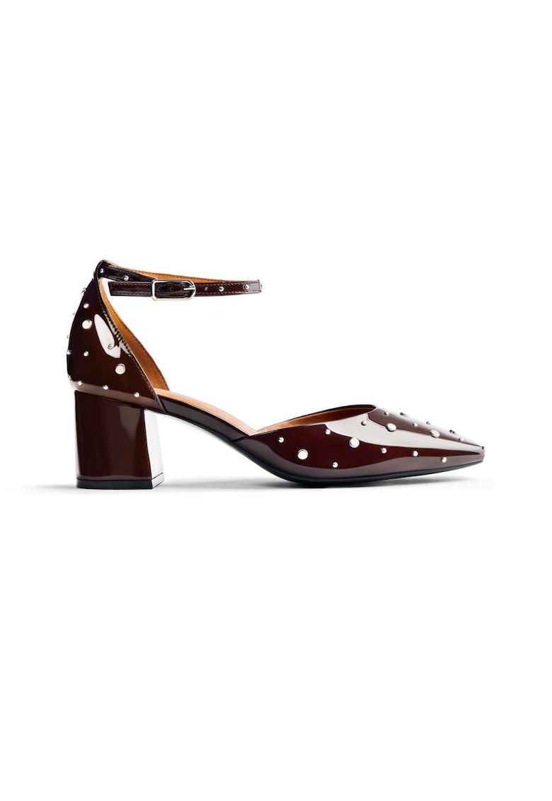 Обувки от еко кожа с масивен ток - Кафяв Gioseppo