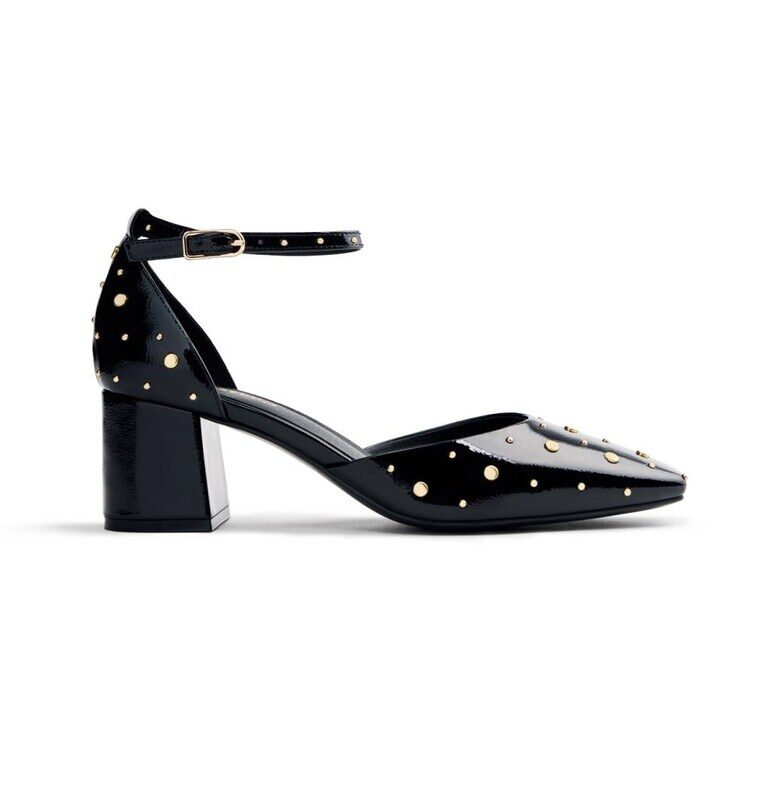 Обувки от еко кожа с масивен ток - Черен Gioseppo