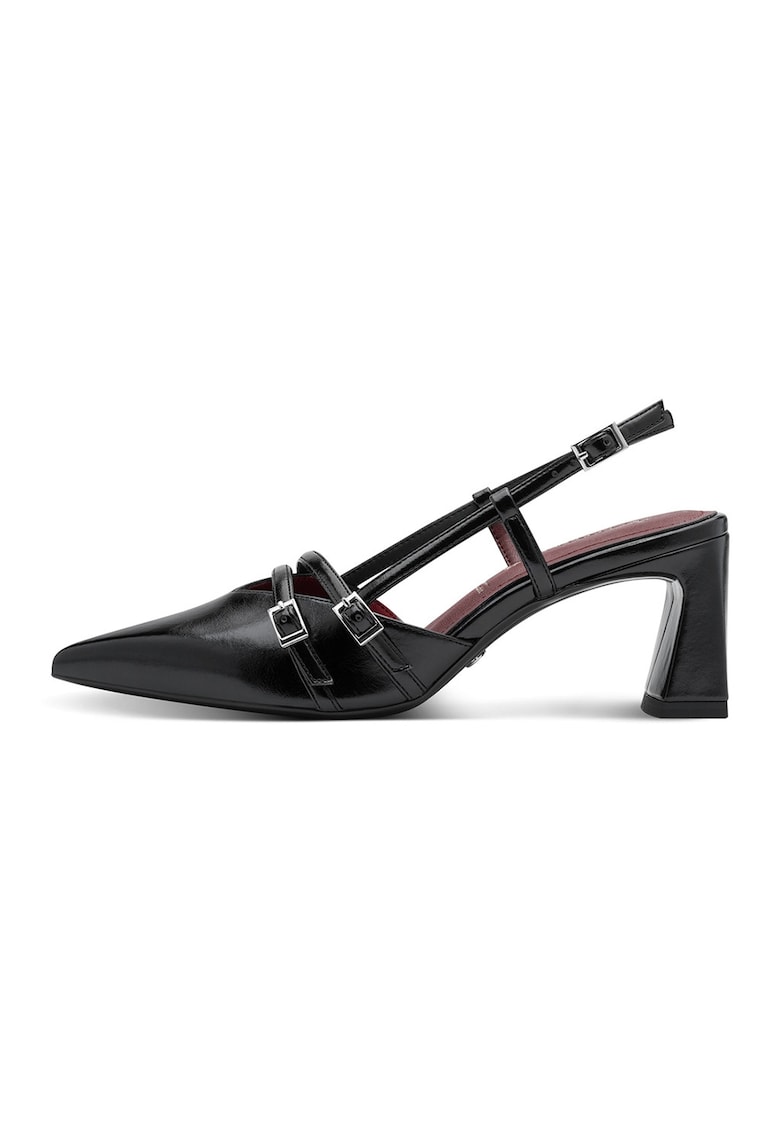 Обувки от еко кожа с ток и тока - Черен Tamaris