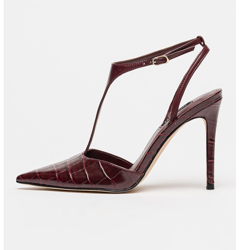 Обувки от еко кожа с ток стилето - Бордо NINE WEST