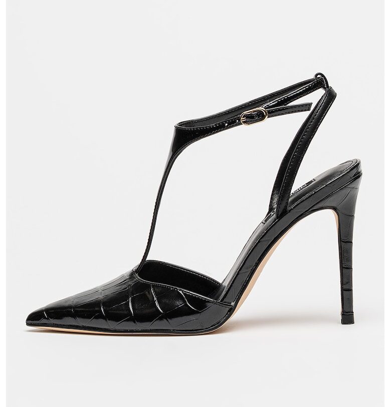 Обувки от еко кожа с ток стилето - Черен NINE WEST