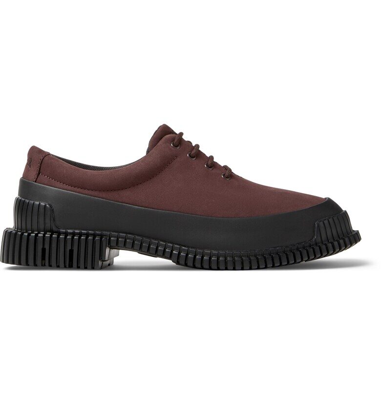 Обувки от набук с масивен ток - Червен/Черен Camper