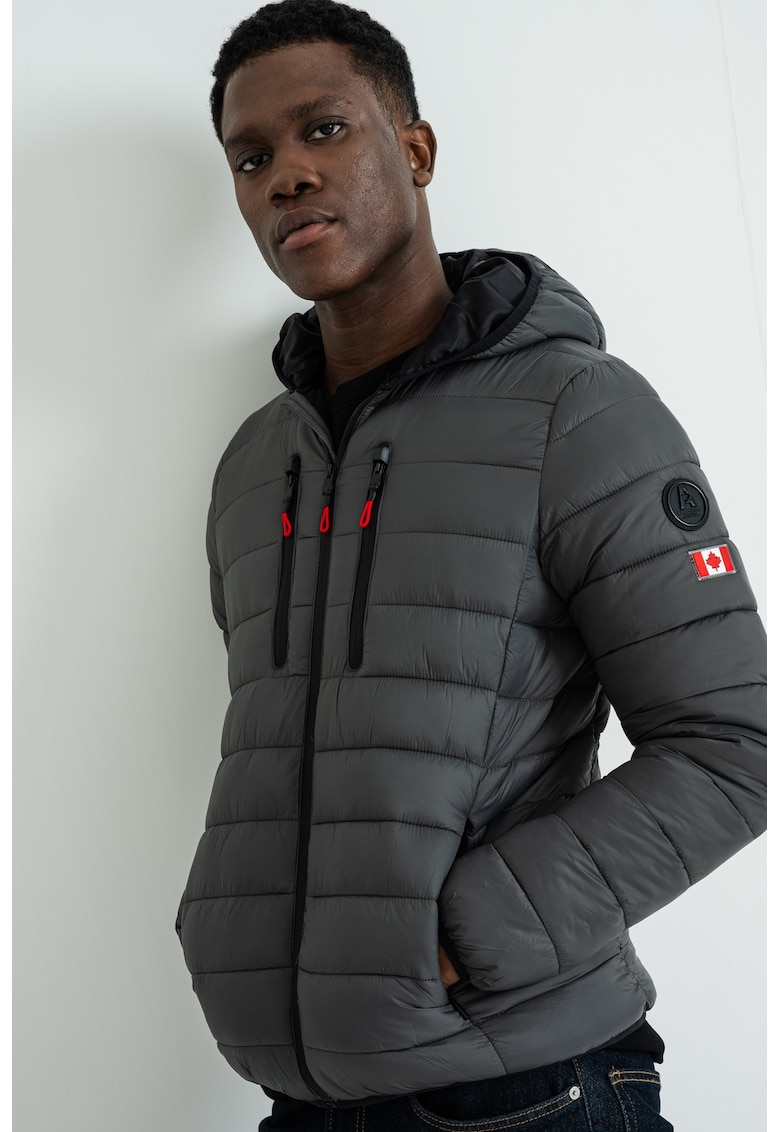 Олекотено яке Alaricana с качулка - Tъмносив Anapurna