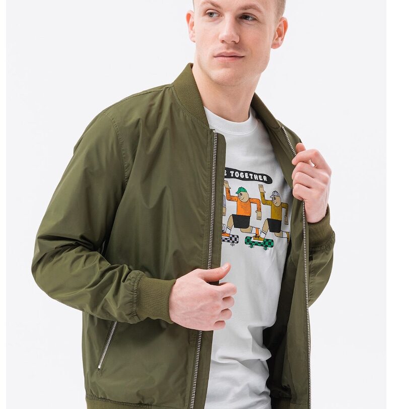 Олекотено яке бомбър - Каки OMBRE